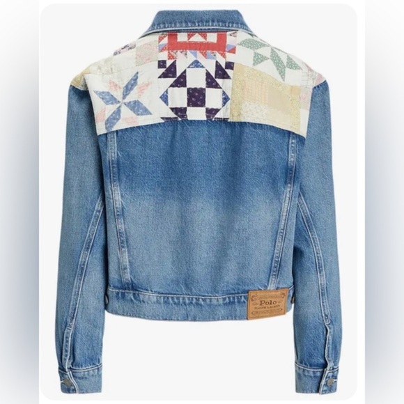 Polo Ralph Lauren Quilted Patchwork Denim Trucker jeans aztec Jacket size Small - Picture 5 of 6